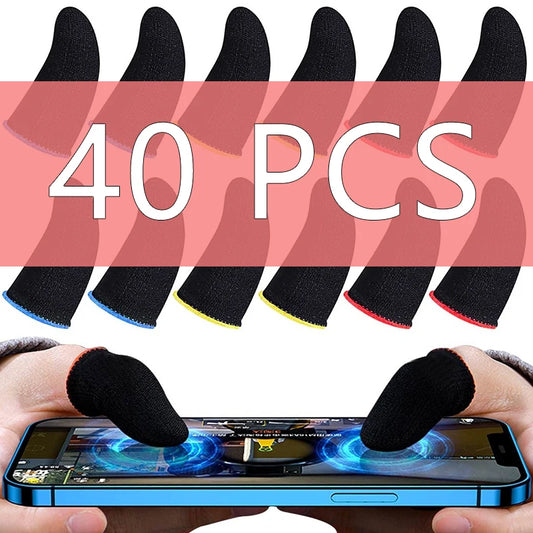 20/40 Pcs Anti-Slip Fingertips for PUBG Mobile – Finger Gloves & Controller Sleeves for Touch Screen Mobile Gaming