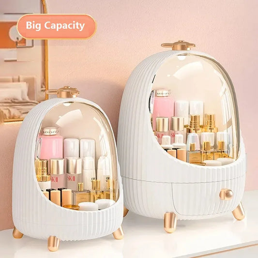 Acrylic Cosmetic Storage Box - Makeup Brush Holder, Lipstick Organizer, and Skin Care Products Display Cabinet for Your Dressing Table or Vanity