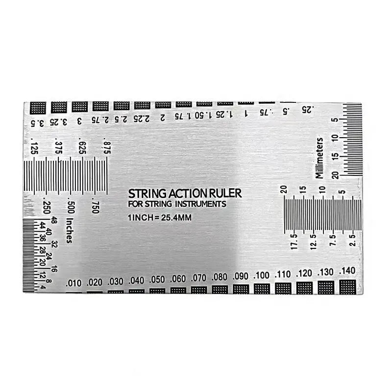 Guitar String Action Ruler Gauge - Repairing Tool for Luthier, Fit for Guitar, Ukulele, Bass, Banjo, Mandolin