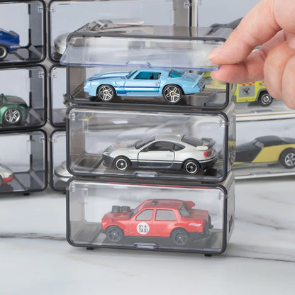 1/64 Diecast Model Car Display Box - High-Grade Storage Box with Fasteners for Hot Wheels and MiniGT (Car Not Included)