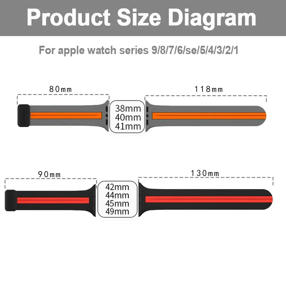 Silicone Strap for Apple Watch - 46mm, 44mm, 45mm, 49mm, 41mm, 42mm, 38mm, 40mm Bands for iWatch Series 10, 9, 8, 7, 6, 5, Ultra, SE 2