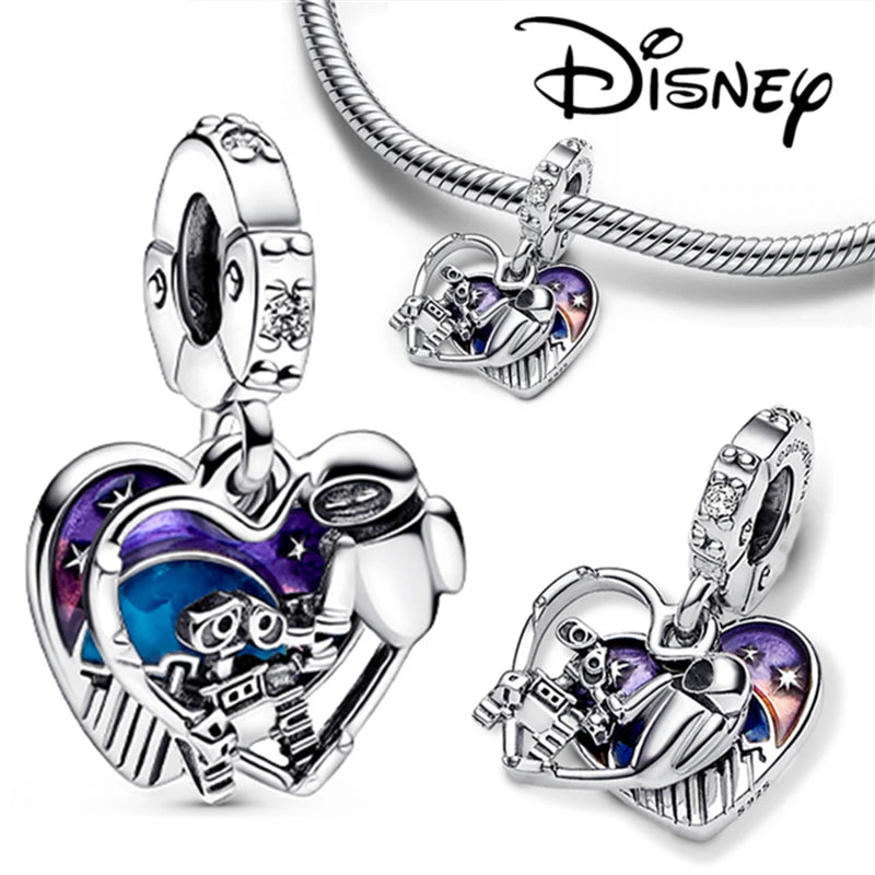 Disney Robot Charms Beads - 925 Sterling Silver for Original Pandora Bracelet and Necklace Jewelry