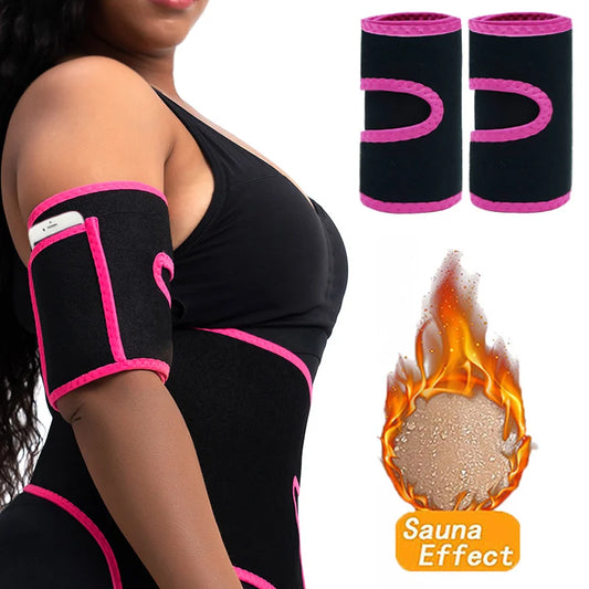 Women's Arm Trimmers Sauna Sweat Bands - Slimmer Trainer for Arms - Anti-Cellulite Shapers for Weight Loss Workout - Body Shaper for Fat Reduction