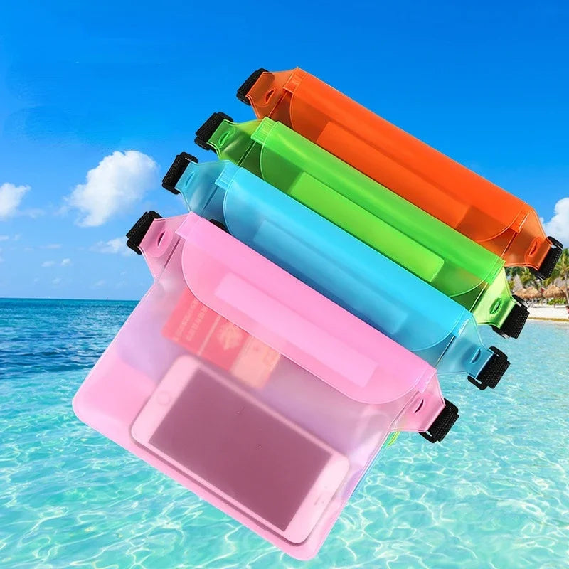 Large Transparent Underwater Dry Bag : 3-Layer High Waterproof Sealing Swimming Pouch for iPhone & Mobile Phones