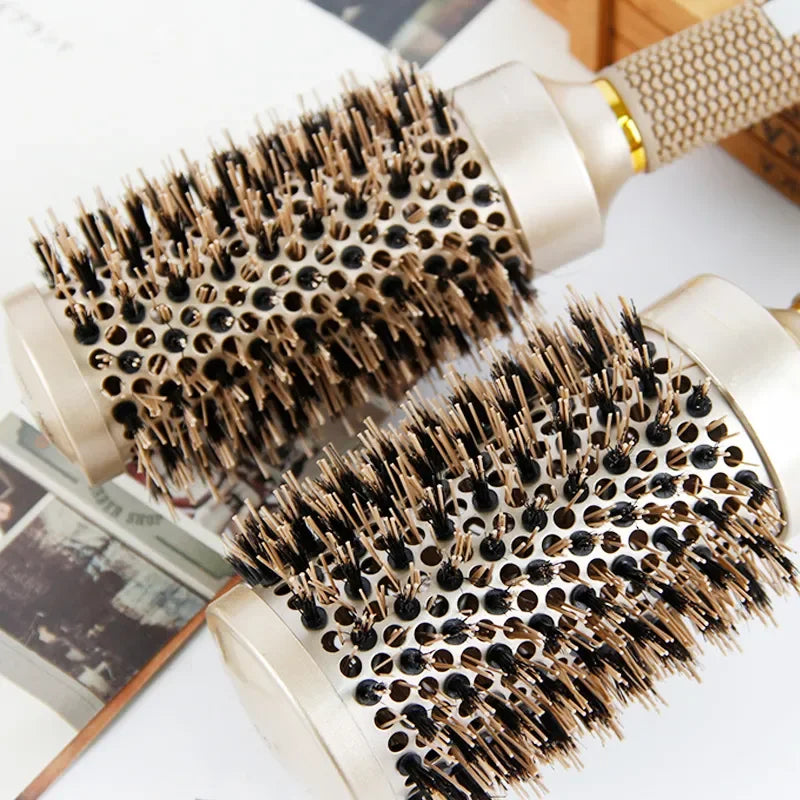 Professional Salon Styling Tools: Round Hair Comb Set - 1PC, 4 Sizes, Hairdressing Curling Brushes Barrel Comb