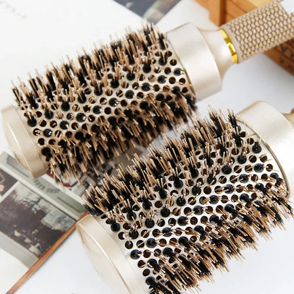 Professional Salon Styling Tools: Round Hair Comb Set - 1PC, 4 Sizes, Hairdressing Curling Brushes Barrel Comb