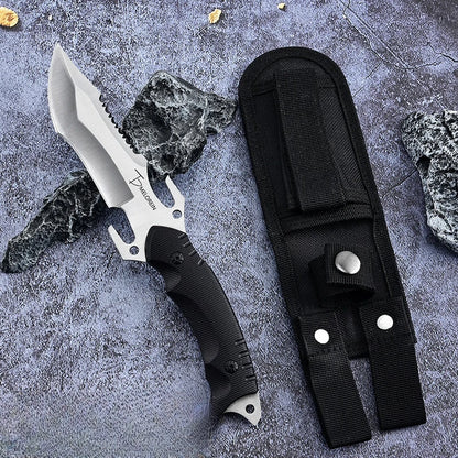 High Hardness Straight Knife - Portable Military Survival Pocket Knife for Outdoor Hunting and Tactics