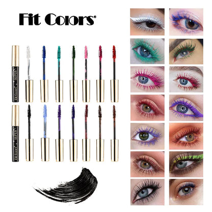 5D Silk Fiber Mascara – Waterproof 3D Eyelash Extension in 14 Colors, Thickening & Lengthening Eye Lashes. Cosmetics