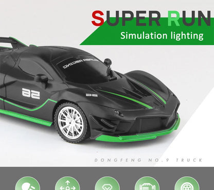 1/18 Scale RC Sports Car with LED Light - 2.4G Radio Remote Control, High-Speed Drifting Vehicle, Racing Toy for Boys and Girls