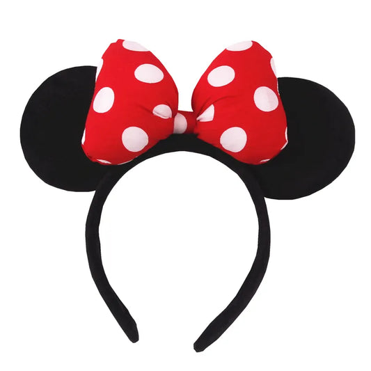 Disney Mouse Ears Headband: 5'' Polka Dot Bow Hairband for Girls & Adults - Festive Hair Accessories for Parties, Festivals, and Travel DIY