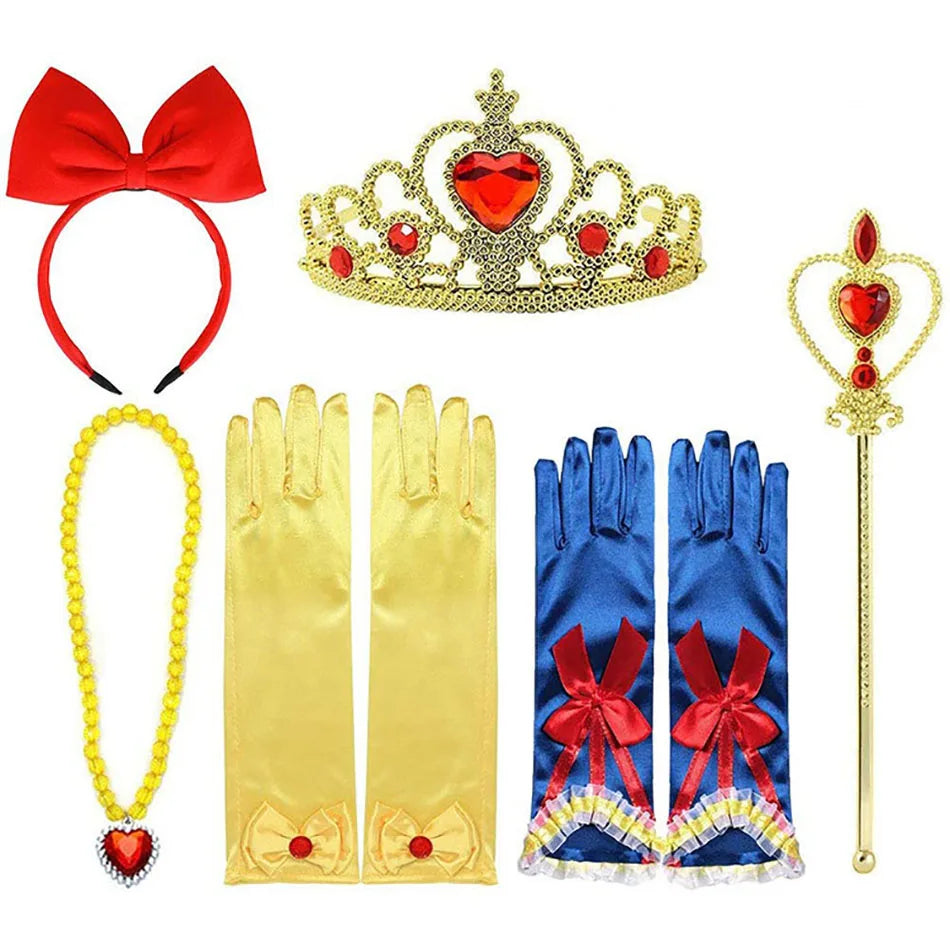 Elsa Princess Accessories Set - Gloves, Wand, Crown, Jewelry, Wig, Necklace Braid for Dress Up, Cosplay, Clothing