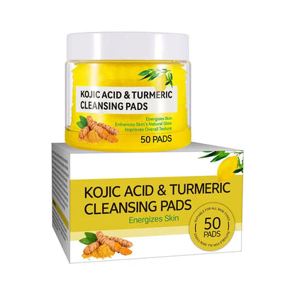 40/50pcs Kojic Acid & Turmeric Cleansing Pads - Exfoliating Facial Sponges for Daily Skin Care and Deep Cleansing