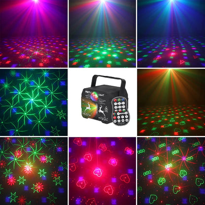 ALIEN RGB Mini DJ Disco Laser Light Projector - USB Rechargeable LED UV Sound Strobe Stage Effect Lamp for Wedding, Xmas, Party