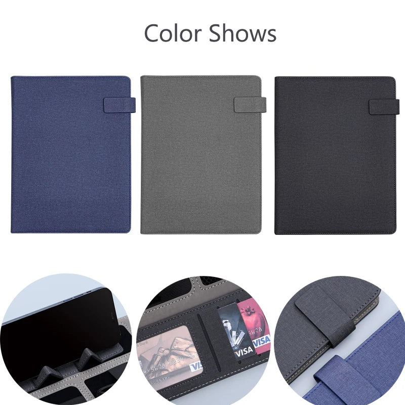 Executive A4 Leather Portfolio: Multifunctional File Folder and Phone Document Holder - Ideal for Business Office and Travel