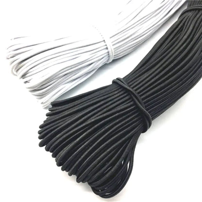 High-Quality Strong Elastic Rope – White/Black Rubber Band for DIY Sewing and Crafts, Available in 1/2/3/4/5MM