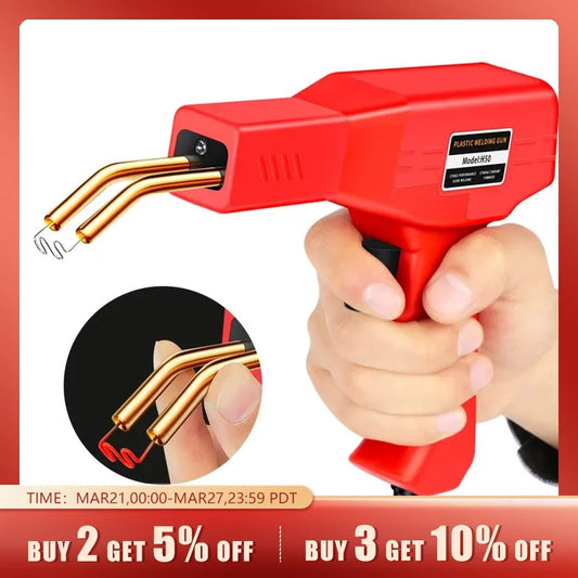 Red Plastic Welder: 50W Hot Nail Gun with 200/400/800 Nails - Car Bumper Repair Kit & Garage Nailer for PVC Machine Welding