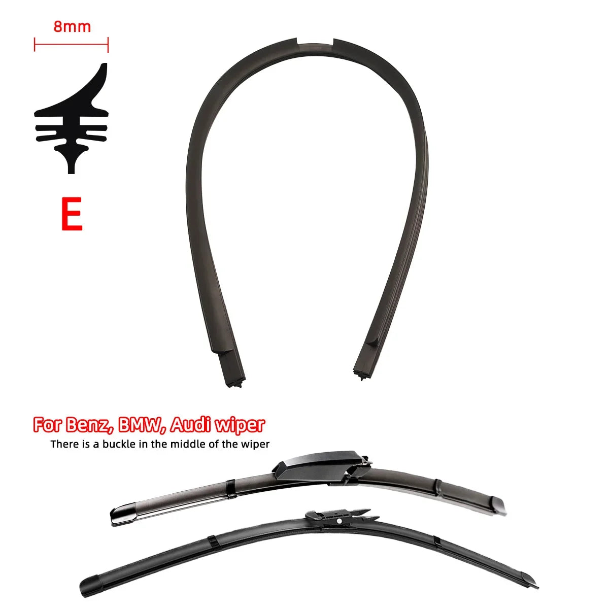 Car Wiper Rubber Strips – Universal Replacement Wiper Blade Parts for All Seasons, Soft Windshield Wiper Accessory