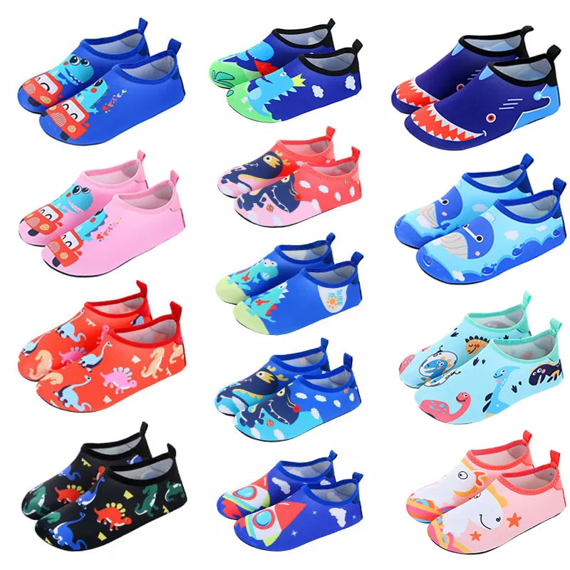 Kids Quick-Drying Aqua Beach Shoes: Girls' Swimming Shoes & Boys' Soft Indoor Slippers - Snorkeling Swim Socks