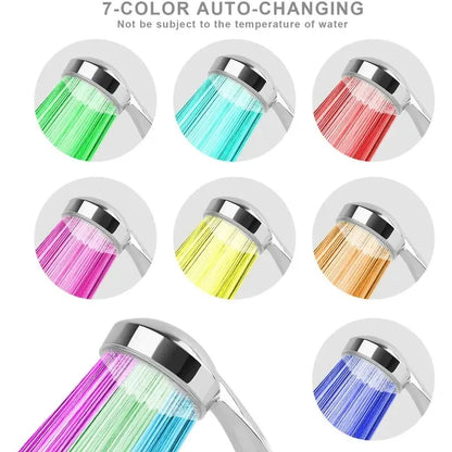 7-Color LED Changing Shower Head | Rainfall Water-Saving Shower Sprayer | Bathroom Accessories Replacement