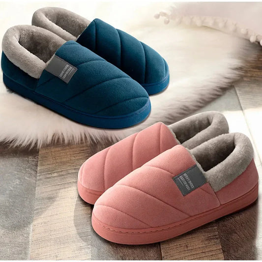 Large Men's Winter Warm Furry Slippers - Size 46/47, Thick Sole Non Slip Slides for Indoor and Outdoor Use