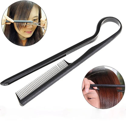 1PC Useful Hair Straightening Salon Comb: Hairdressing Smooth Tool with Tongs - Women's Hair Styling Brush Straightener