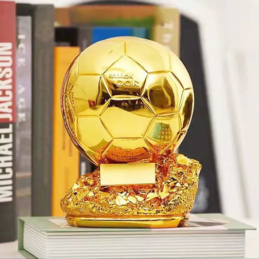 25cm Golden Balloon Football Trophy - Excellent Player Award, Competition Honor, Customizable Reward, Best Gift for Home Decor