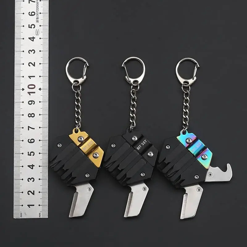 Multifunctional Hexagon Coin Outdoor EDC Tool - Folding Coin Knife Keychain with Screwdriver, Pocket Mini Coltello Gear