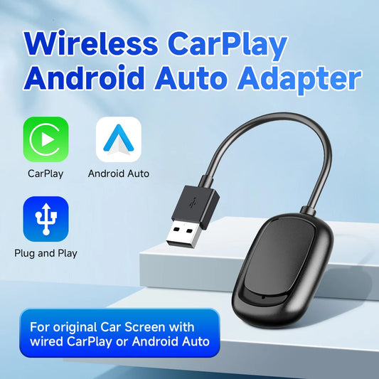 TIMEKNOW Wireless CarPlay and  Android Auto Adapter – 2-in-1 USB Dongle for Wired to Wireless Conversion, Compatible with VW, Toyota, Audi, Skoda