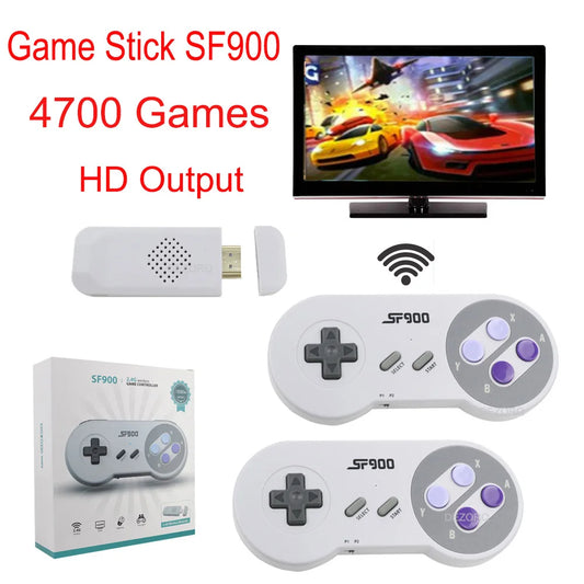 SF900 Super Nintendo Console – 16 Bit Game Stick with 4700 Retro Games, HD Video Game Console for NES/SNES, Wireless Controller