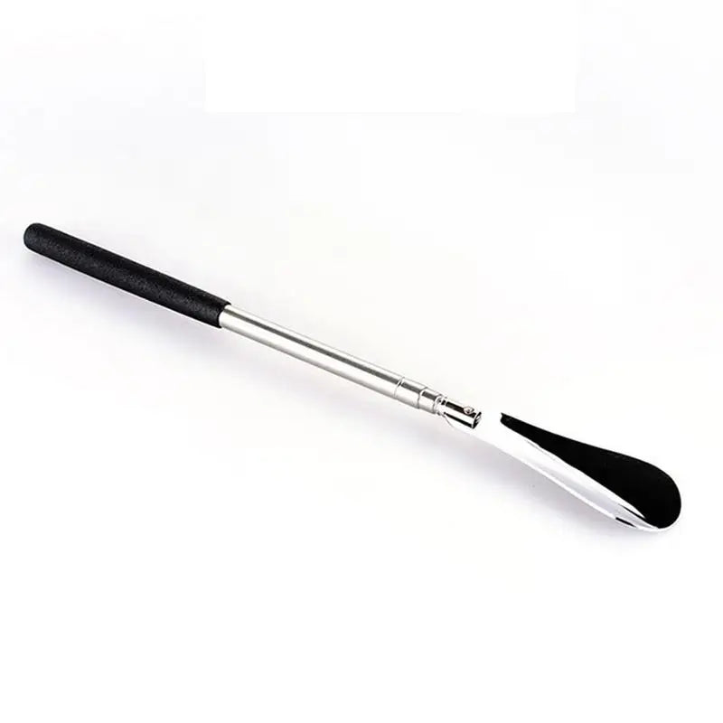 Stainless Steel Retractable Shoehorn: Durable Long Handle Shoe Accessory - Convenient Shoe Lifter Spoon