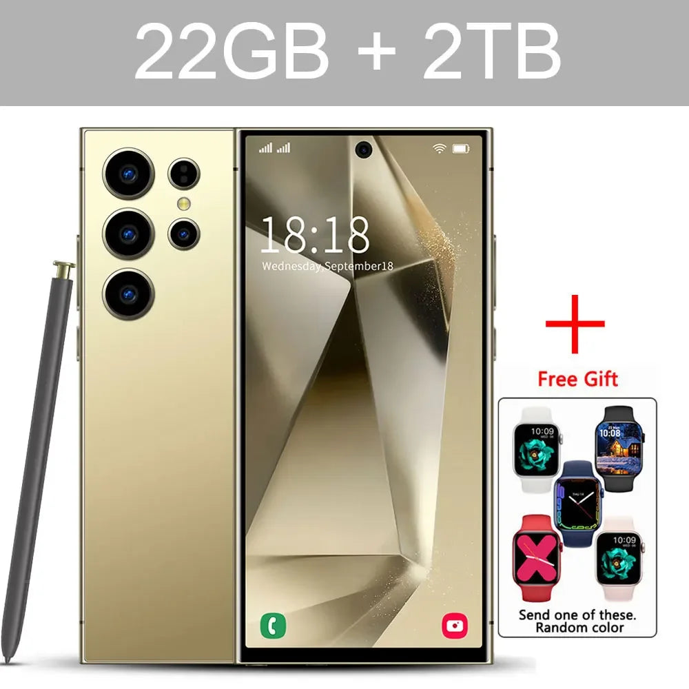 New S24 Ultra 7.3" HD Smartphone - Global Version, 4G/5G, Dual SIM, Android 14, 7800mAh Mobile Phone