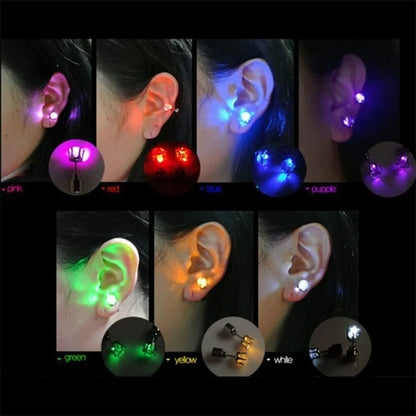 1 Pair LED Light Square Stud Earrings - Unique Christmas & Halloween Party Accessories