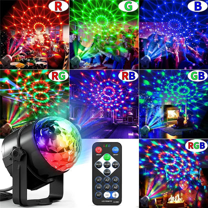 Sound Activated Stage Strobe Light with Remote Control - 7 Colors Disco Ball Lamps for Home Parties, Kids Birthday, Wedding Bar