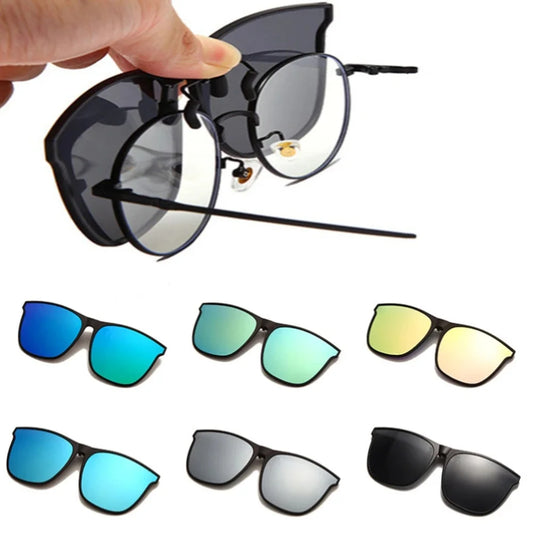 Clip-On Polarizing Sunglasses for Men & Women – Color-Changing Photochromic Vintage Glasses – Night Vision & Driving Goggles