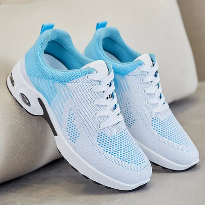 New Women's Running Shoes - Breathable Summer Sneakers with Light Mesh and Air Cushion, Outdoor Lace-Up Training Shoes