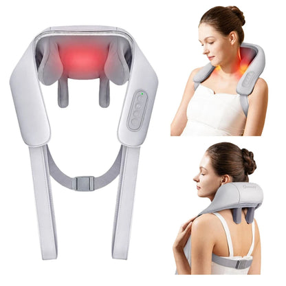 Portable Mini Relaxer – Smart Electric Heated Shiatsu Massage Shawl, Dredge Kneading for Trapezius and Neck, Multifunctional