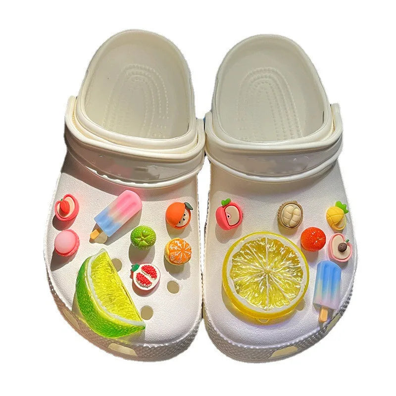 Fresh Lemon Shoe Charms - DIY Cute Party Decorations for JIBS Clogs, Kids, Boys, Girls - Designer Accessories