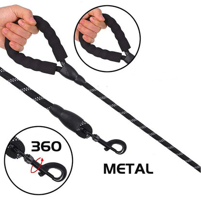 Reflective Strong Dog Leash - Available in 150/200/300cm, Long Lanyard Walking Traction Rope for Small to Large Dogs