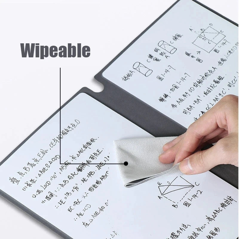 Stay Organized Anywhere: A5 Reusable Whiteboard Notebook - Leather Memo with Free Whiteboard Pen, Erasing Cloth, Weekly Planner, Stylish Office Notebooks