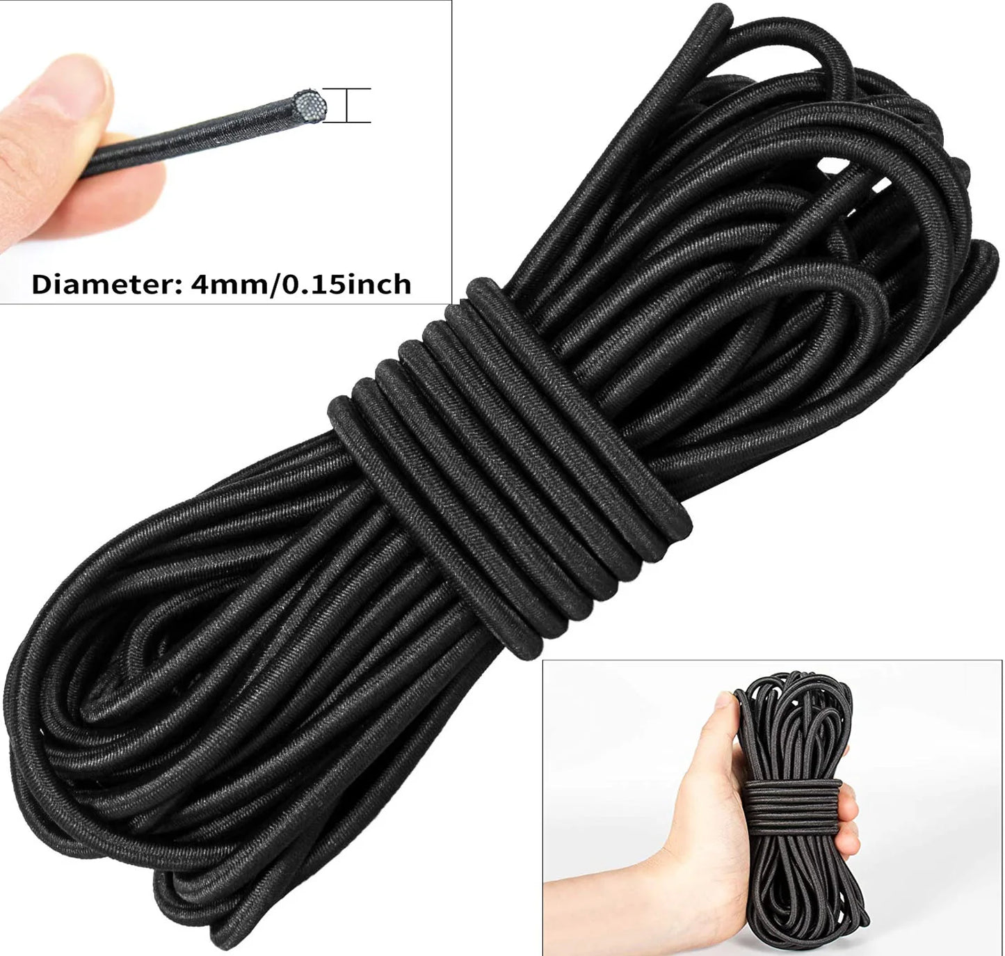 High-Quality Strong Elastic Rope – White/Black Rubber Band for DIY Sewing and Crafts, Available in 1/2/3/4/5MM