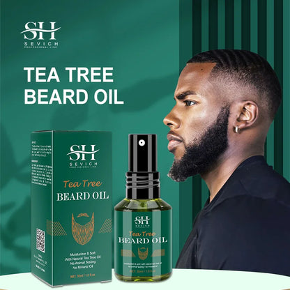 2024 Biotin Beard Oil for Men: Natural Tea Tree Nourishing Regrowth Oil - Anti-Hair Loss Product, Beard Growth Essence