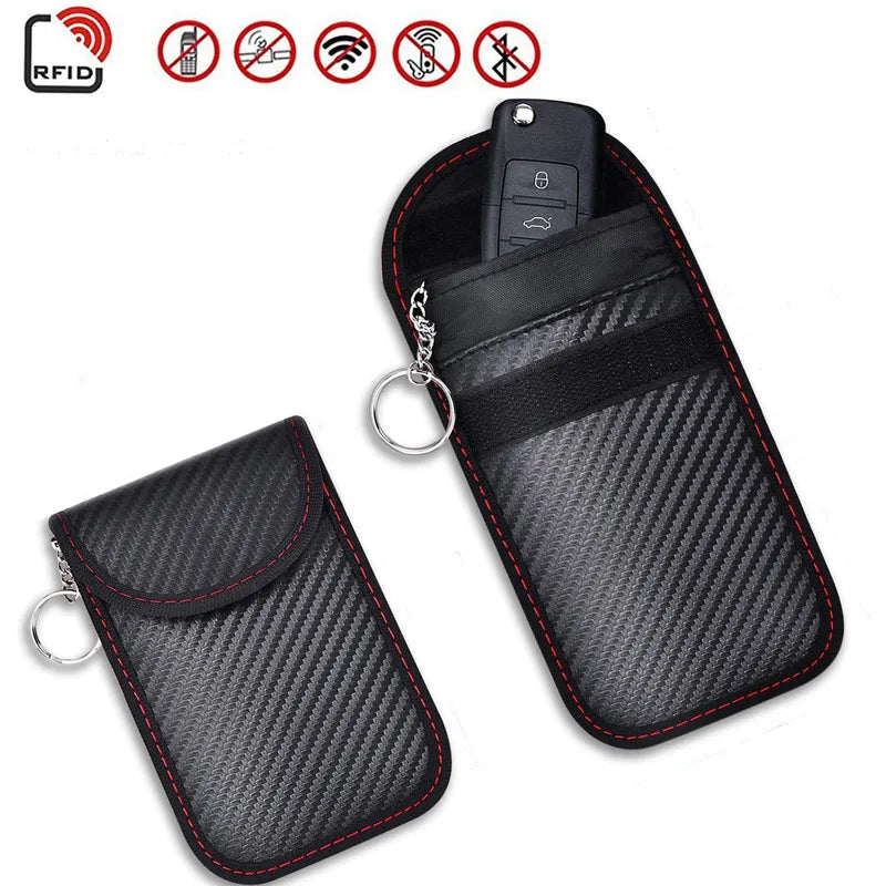 Car Key Signal Blocker Faraday Cage - RFID Blocking Bag Pouch for Keyless Fob