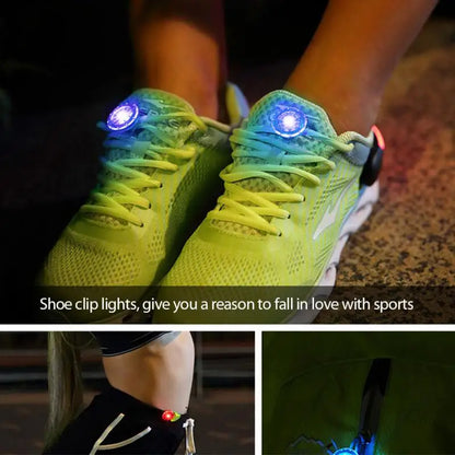 Stay Safe with Waterproof LED Shoe Clip: Mini Warning Light for Night Running & Cycling - Essential Outdoor Sports Accessory