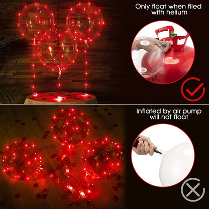 Glowing I Love You Bobo Bubble Transparent Balloon - Perfect for Valentine's Day and Wedding Decorations