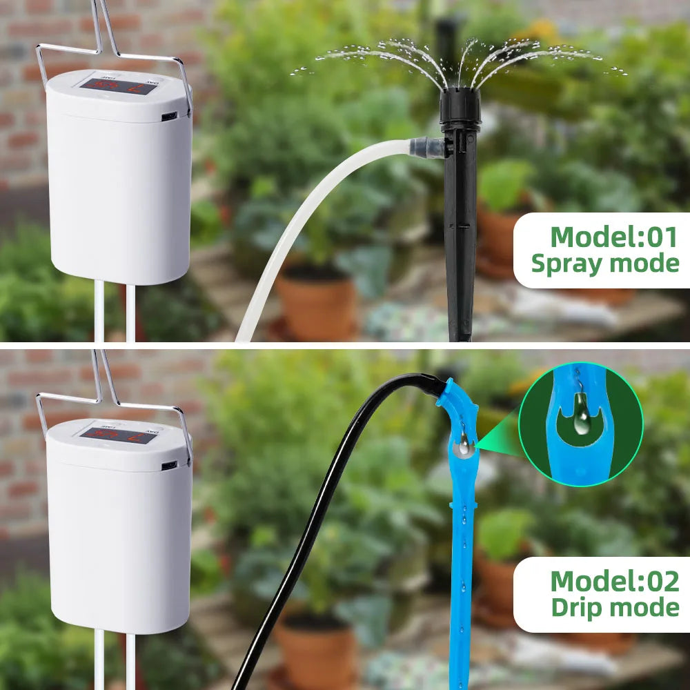 Automatic Plant Watering Pump: Home Sprinkler Drip Irrigation Device - 2/4/8/16 Heads Pump Timer System Kit Garden Tool