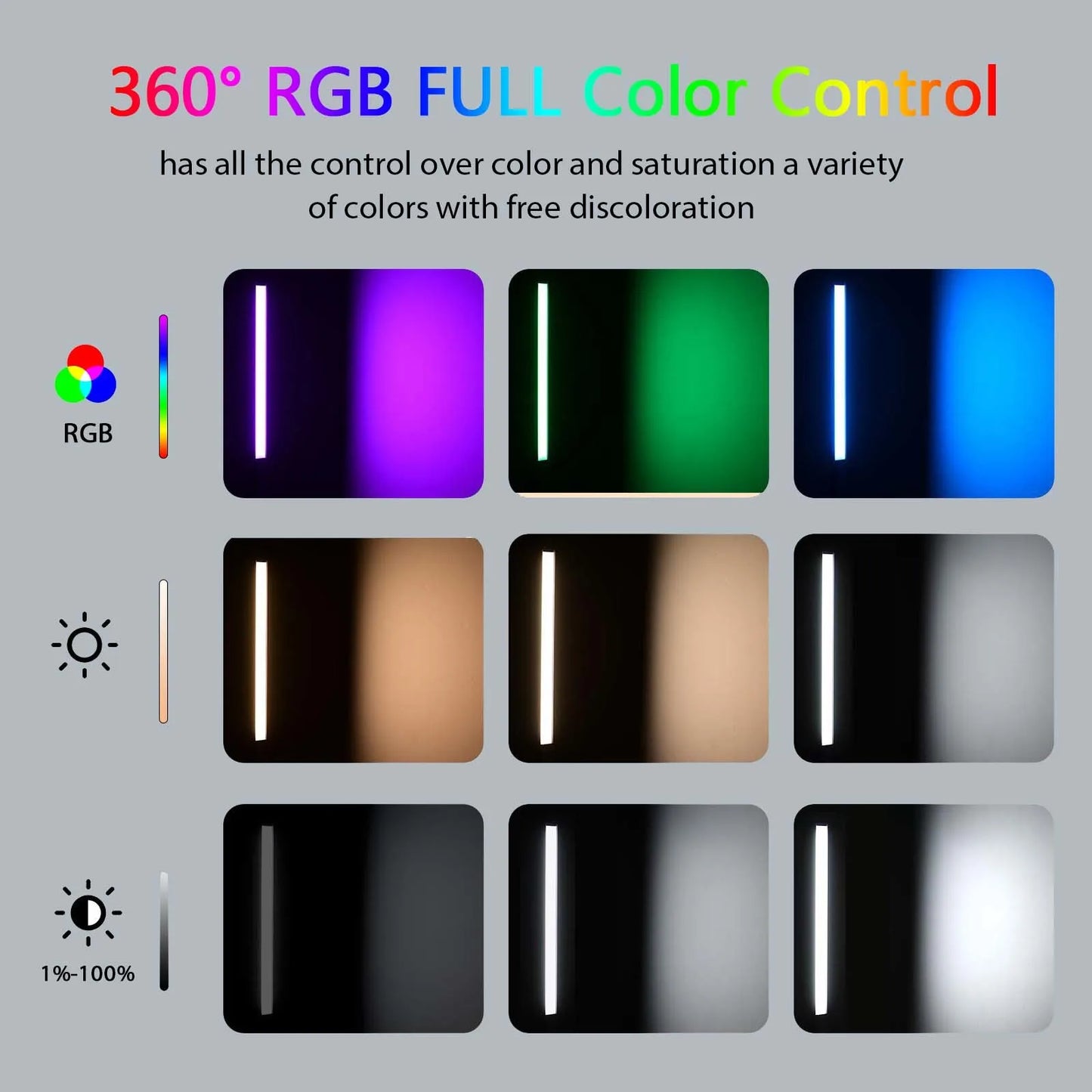 RGB Video Light Stick Wand - Colorful LED Lamp, Fill Light with Handheld Flash, Speedlight Photography Lighting, Tripod Stand