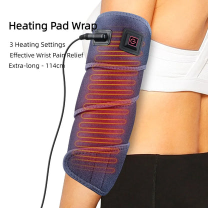 Hailicare Heating Pad Wrap: 3 Heating Settings Wristband Brace for Warm Pain Relief - Ankle Support Protector Bandage