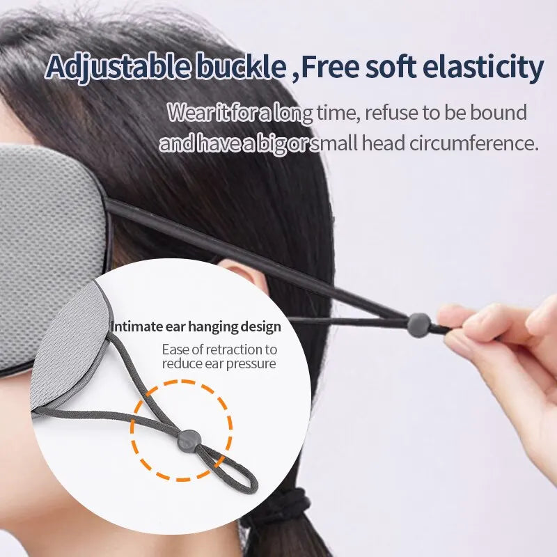 Korean-Style Ice Silk Eye Mask - Dual-Use Warm & Cool, Adjustable, Breathable, Light-Blocking for Travel & Sleep Comfort