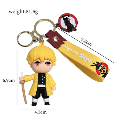 Demon Slayer Kimetsu No Yaiba Ghost Blade Keychain - Cute Character Bag Pendant and Car Key Ring, Anime Jewelry Fans Gift