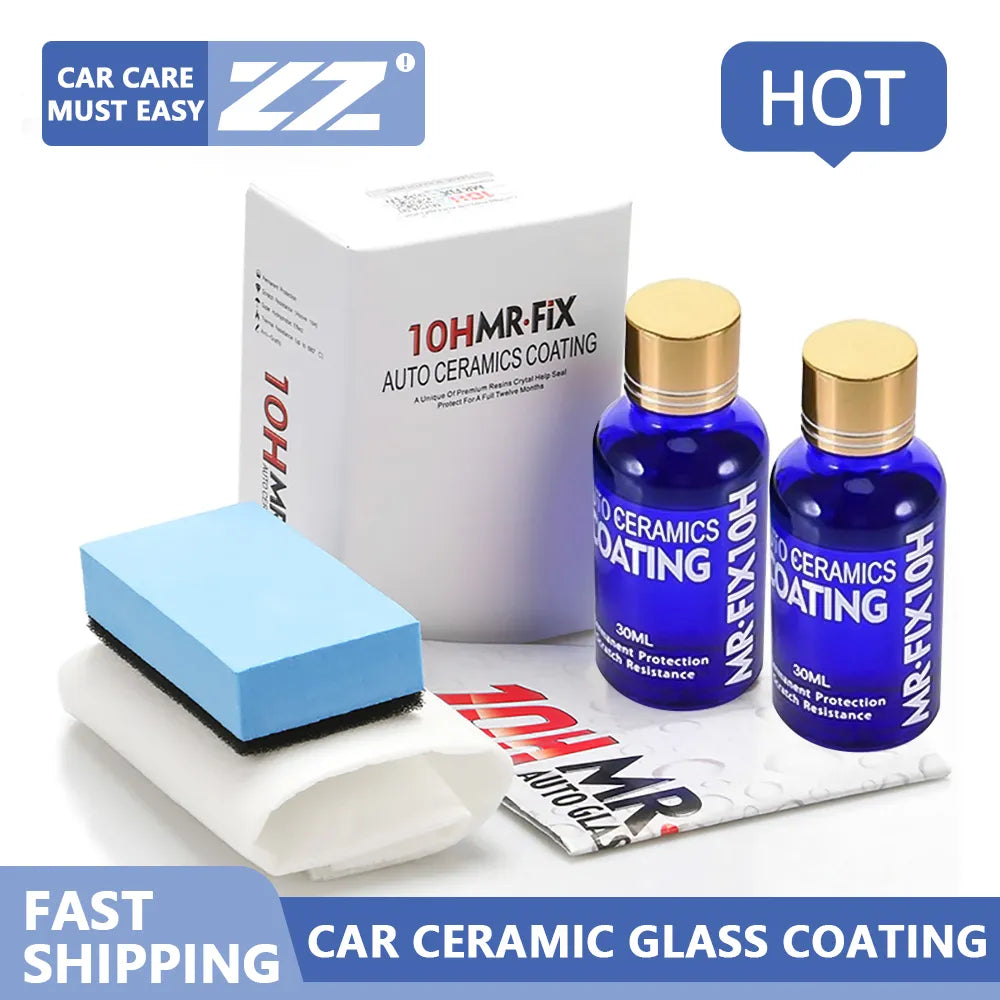 2Pcs 30ml 10H Anti-Scratch Auto Ceramic Glass Coat Liquid - Hydrophobic Paint Care Polish - Super Detailing Coating for Car Styling